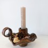 Bougeoir artisanal en argile | Porte-bougie fait main | Déco zen
