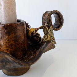 Bougeoir artisanal en argile | Porte-bougie fait main | Déco zen