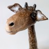 Statue girafe artisanale | Sculpture argile et vernis | Déco fait main