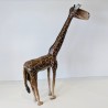 Statue girafe artisanale | Sculpture argile et vernis | Déco fait main