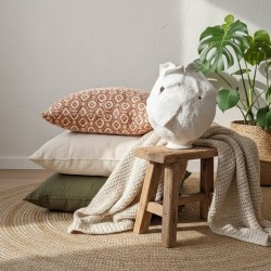 Vase blanc texturé artisanal | Déco organique fleurs séchées |