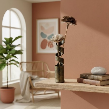 Vase spirale artisanal | Sculpture argile et vernis | Déco design uniq