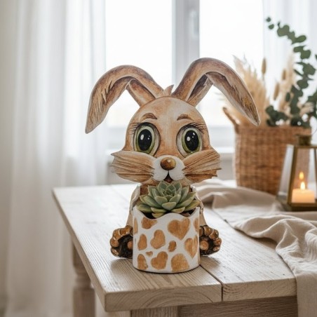 Déco Lapin Artisanal | Petit Vide-poches Peint à la Main