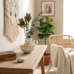 Vase Soliflore Artisanal Blanc et Or - Design Nœud en Relief