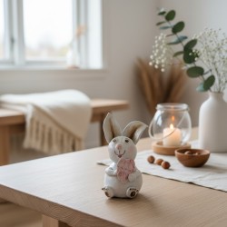 Lapin Artisanal en Argile - Décoration Poétique Fait Main