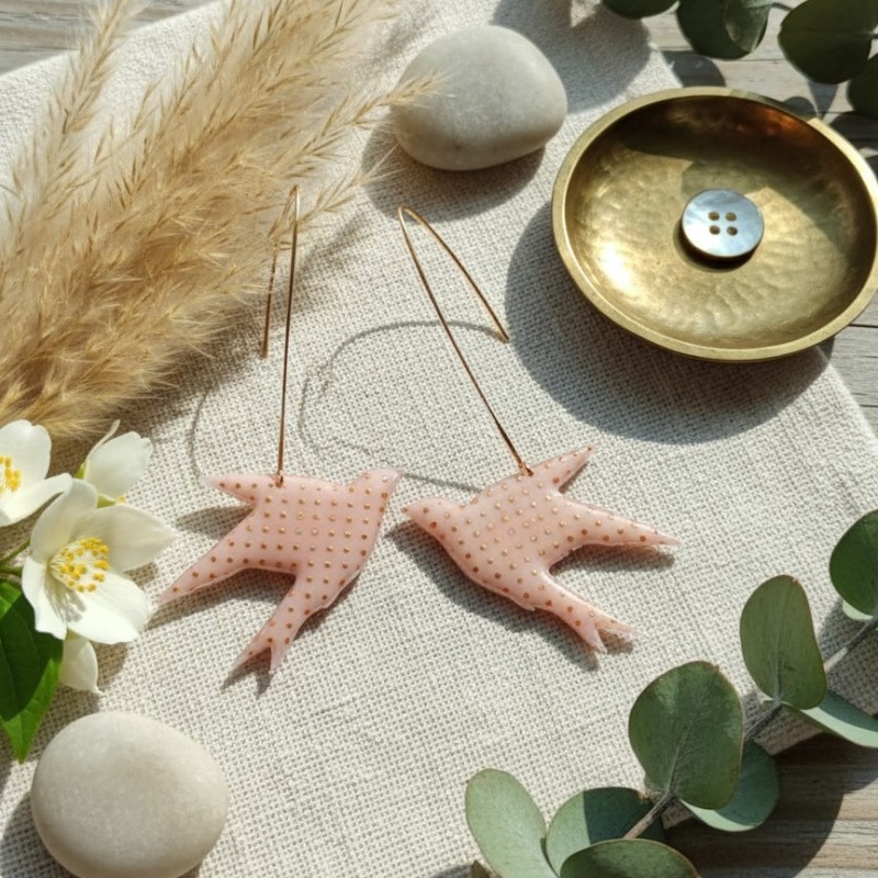 Boucles d'Oreilles Papier Résiné Fait Main | Design & Légèreté