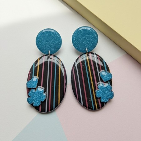 Boucles d'Oreilles en Papier Résiné - Découpe de Précision Design