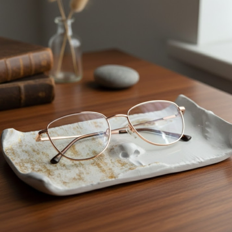 Repose-lunettes Artisanal Luxe - Argile, Résine et Or