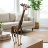 Statue girafe artisanale | Sculpture argile et vernis | Déco fait main