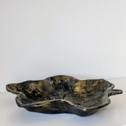 Plat Artisanal Or et Noir | Vide-poches Argile Unique