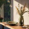 Vase upcycling artisanal | Argile et bois incrusté | Déco éco-responsa