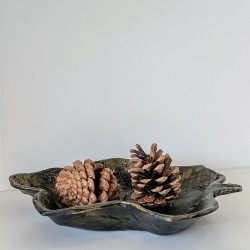 Plat Artisanal Or et Noir | Vide-poches Argile Unique