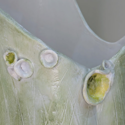 Vase Artisanal en Argile Vert Nature - Décoration Fleurs Séchées