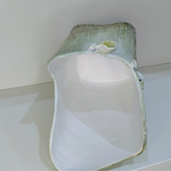 Vase Artisanal en Argile Vert Nature - Décoration Fleurs Séchées