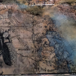 Plateau de luxe vitrifié en résine - Upcycling bois et art vintage