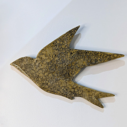 Hirondelle murale artisanale | Décoration argile et résine | Oiseau fa