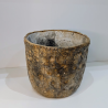 Cache-pot Artisanal Argile et Résine Étanche - Texture Écorce