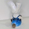 Figurine lapin artisanale | Sculpture argile et vernis | Déco de Pâque
