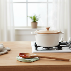 Repose-Cuillère Artisanal Noir & Or | Finition Résine Brillante.