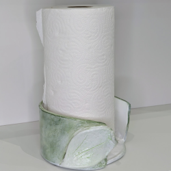 Porte-Sopalin Artisanal en Argile Vernie - Design Feuille Unique