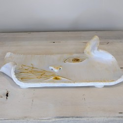 Repose-lunettes Artisanal en Argile et Résine | Design Blanc et Or