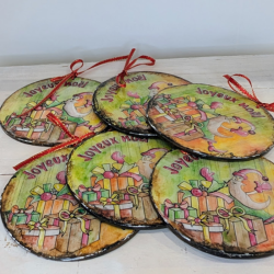 Dessous de verre en résine et argile | Déco murale  | Lot de 6