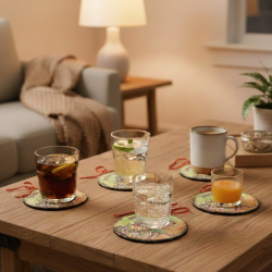 Dessous de verre en résine et argile | Déco murale  | Lot de 6