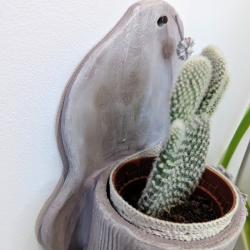 Porte-Plante Mural Artisanal | Déco Murale Fleurs Argile