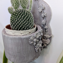 Porte-Plante Mural Artisanal | Déco Murale Fleurs Argile