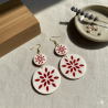Boucles d'oreilles pendantes fleurs | Résine & Papier