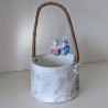 Petit panier lapins argile | Déco Pâques artisanale | corde et argile