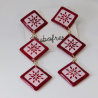 Boucles d'oreilles Triple Losange Rouge et Blanc | Papier & Résine