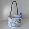 Petit panier lapins argile | Déco Pâques artisanale | corde et argile