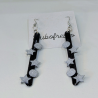 Boucles d'oreilles Nuit Étoilée Noir et Argent | Papier & Résine