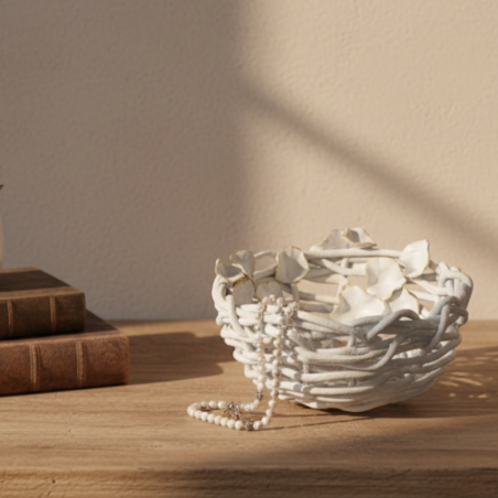 Coupelle Décorative en Argile et Or | Sculpture Artisanale | résine