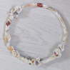 Couronne Artisanale Argile et Feuille de Riz Blanche 26 cm - Unique