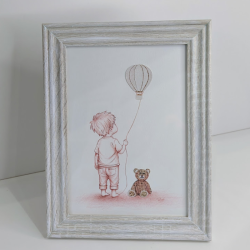 Illustration Enfantine "Petit Voyageur" – Aquarelle & Relief 3D
