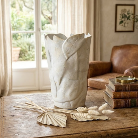 Vase Artisanal "Empreintes Nature" – Terre Sèche Vernie. dubofresco