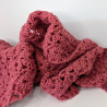 Maxi-Écharpe Crochet Vieux Rose (224x24 cm). dubofresco