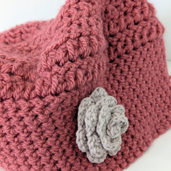 Pack Hiver Crochet : Maxi-Écharpe & Bonnet à Fleur. dubofresco