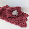 Écharpe Enfant Crochet Rose Antique -  Fait Main dubofresco