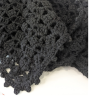 Grand Châle au Crochet Noir Intense - 204 cm - Pièce de Créateur