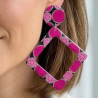Grandes Boucles d'Oreilles Pastèque Papier & Résine - Look Été Pop
