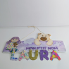 Déco Murale Prénom "Poupée & Ourson" - Argile & Résine - 45€