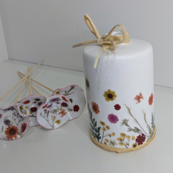 Vase Upcyclé Peint et Verni - Décor Floral Unique