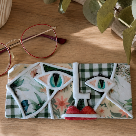 Porte-Lunettes Artisanal Cubiste en Argile | Repose-Lunettes Design