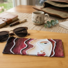 Porte-Lunettes Artisanal Bicolore Bordeaux | Repose-Lunettes Design