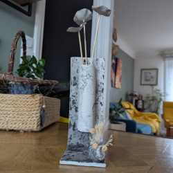 Soliflore Artisanal Effet Marbré Mat en Pâte Auto-Durcissante