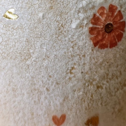 Vase Soliflore Upcyclé Motif Fleuri Craquelé & Ses Fleurs Assorties