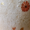 Vase Soliflore Upcyclé Motif Fleuri Craquelé & Ses Fleurs Assorties